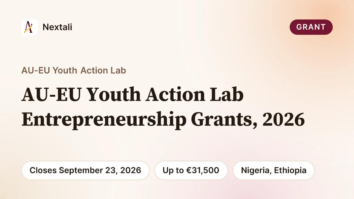 AU-EU Youth Action Lab Entrepreneurship Grants, 2026 Advocacy Call opportunity