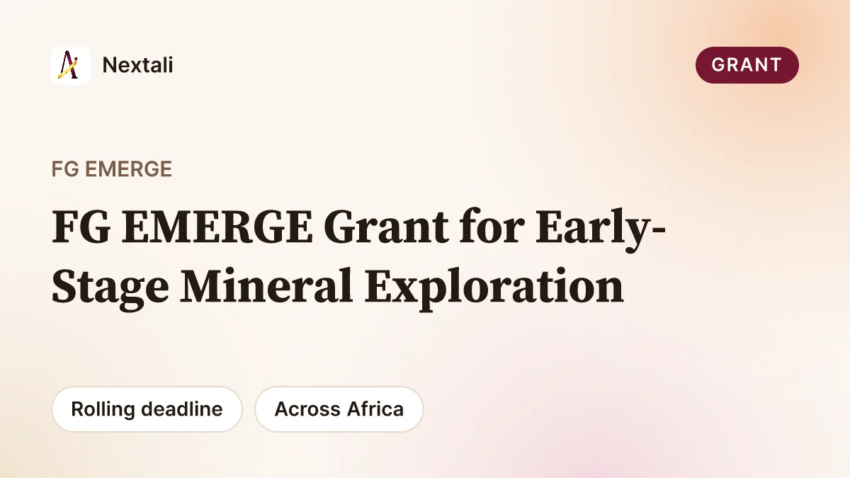 Call For Applications: FG EMERGE Grant for Early-Stage Mineral Exploration and Research in Nigeria