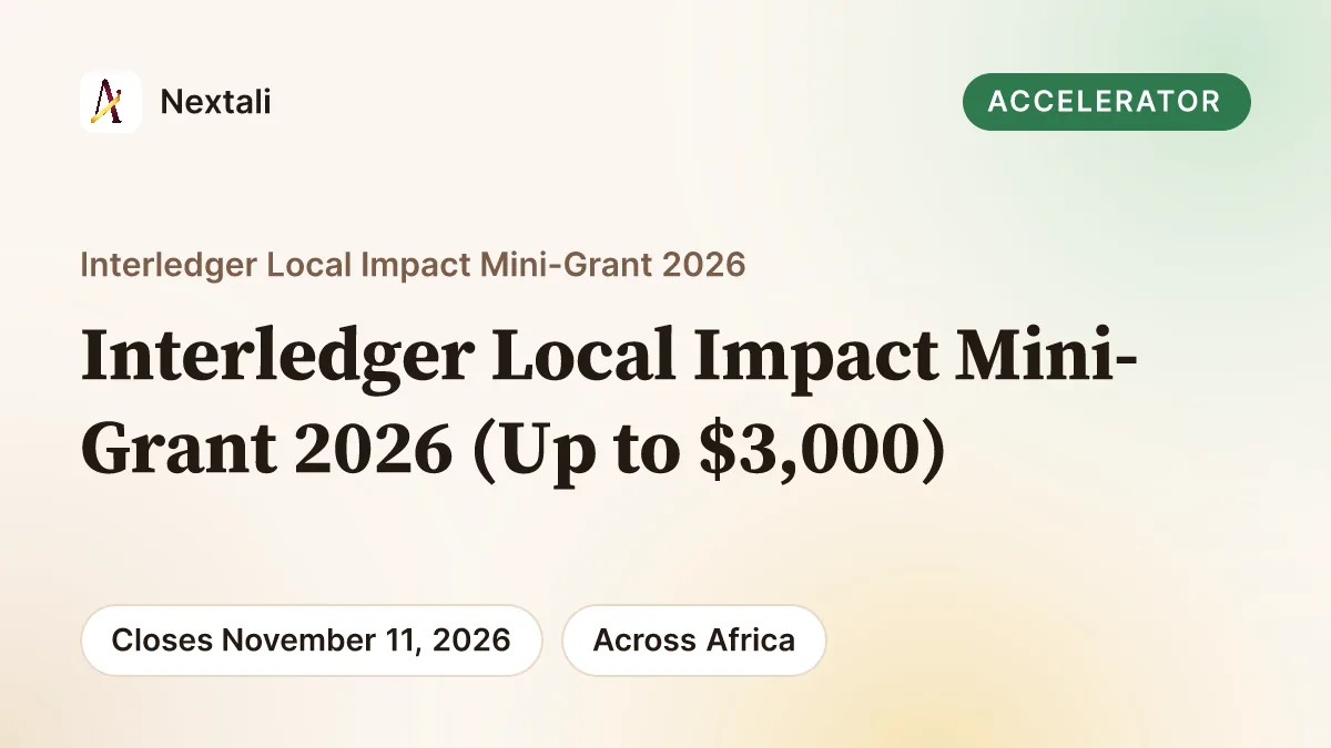Call For Applications: Interledger Local Impact Mini-Grant 2026 (Up to $3,000)