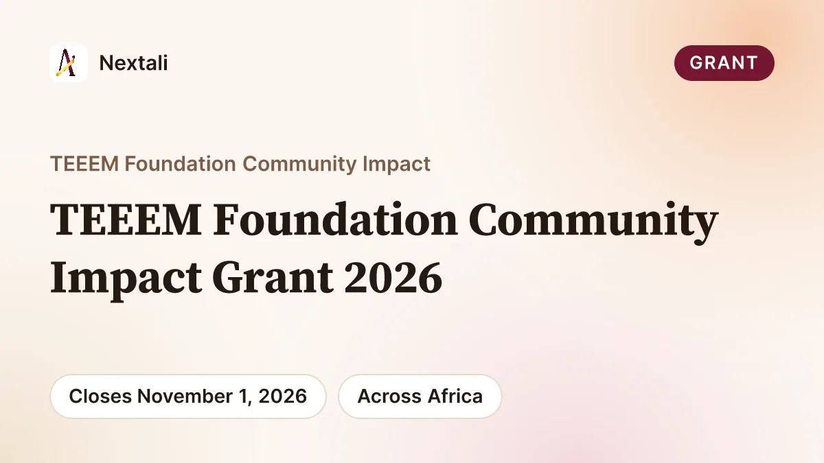 Call for Applications: TEEEM Foundation Community Impact Grant 2026 (Up to $30,000 in Funding)