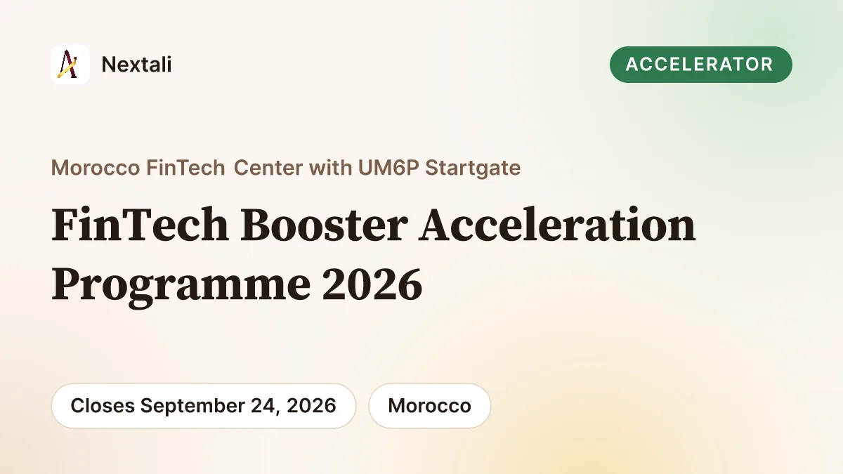 FinTech Booster Acceleration Programme 2026 opportunity