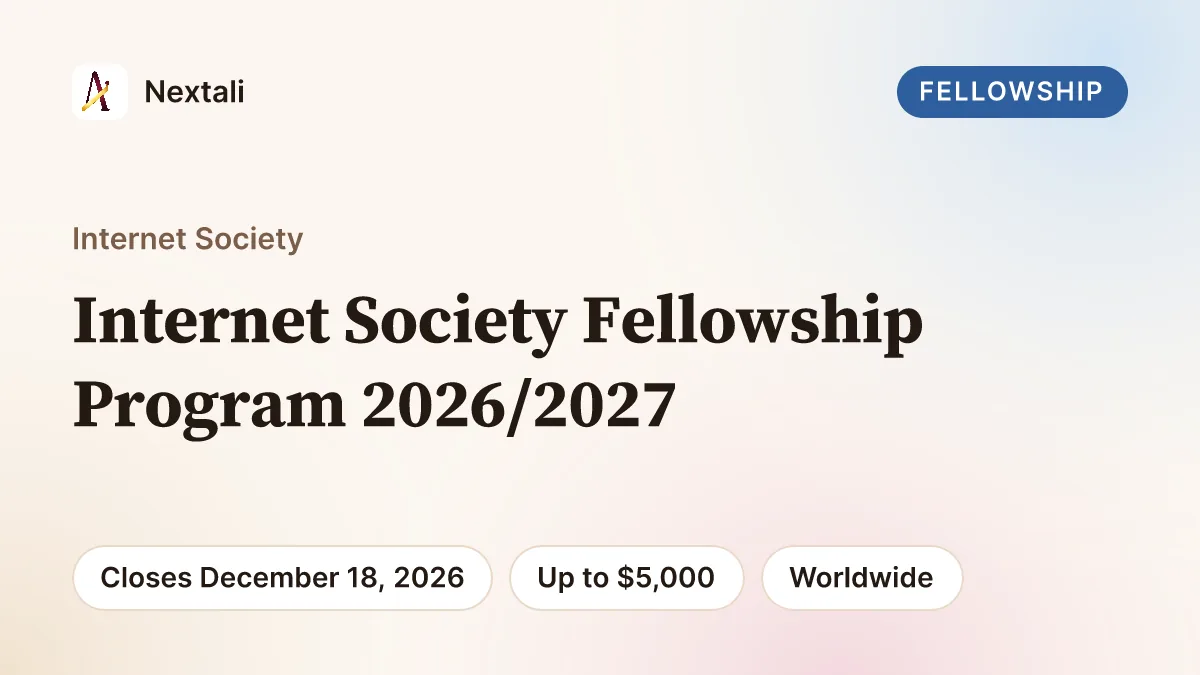 Internet Society Fellowship Program banner with two participants at an Internet community event