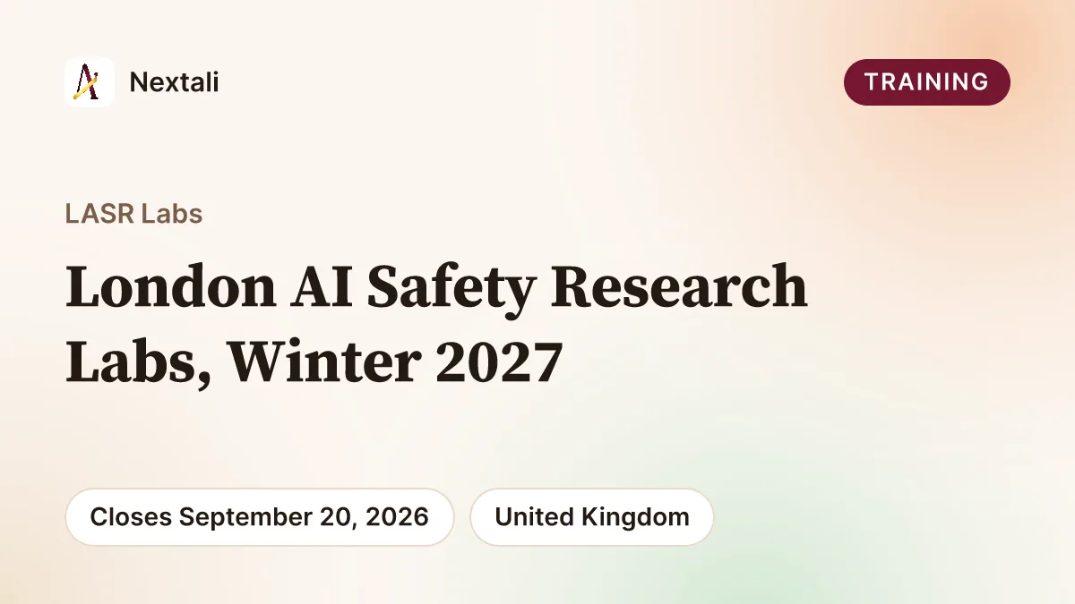 London AI Safety Research Labs, Winter 2027 opportunity