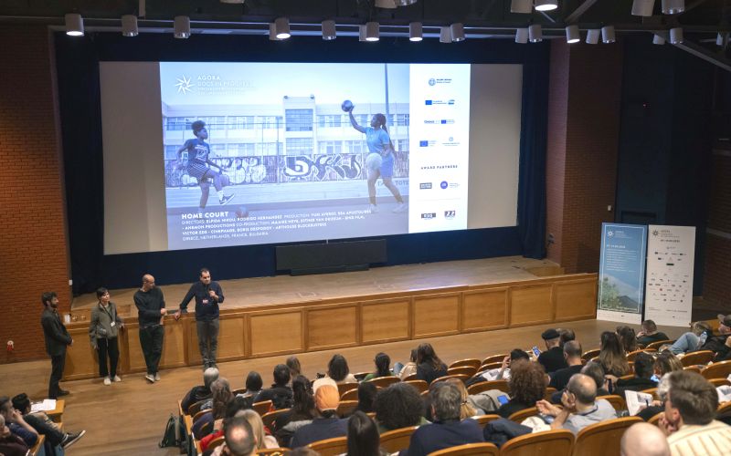 Documentary film makers presenting a work in progress on the AGORA Docs in Progress stage