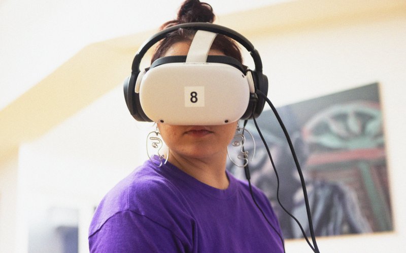 Creators working with immersive and extended reality technology at the AGORA XR Lab