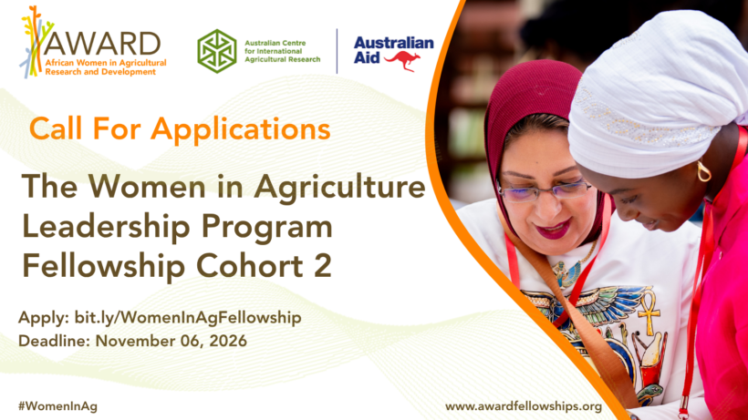 AWARD Women in Agriculture Leadership Program call for applications card