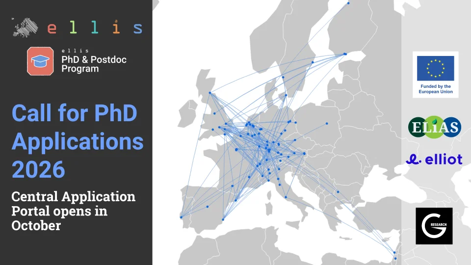ELLIS PhD programme call for applications promotional graphic