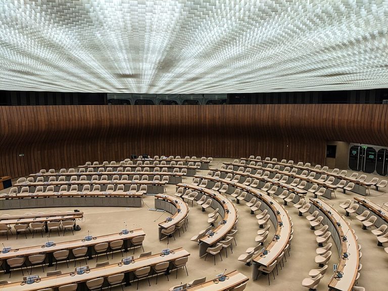 Conference room at the United Nations in Geneva, used for the ILSPSD Erasmus Mundus joint master's programme
