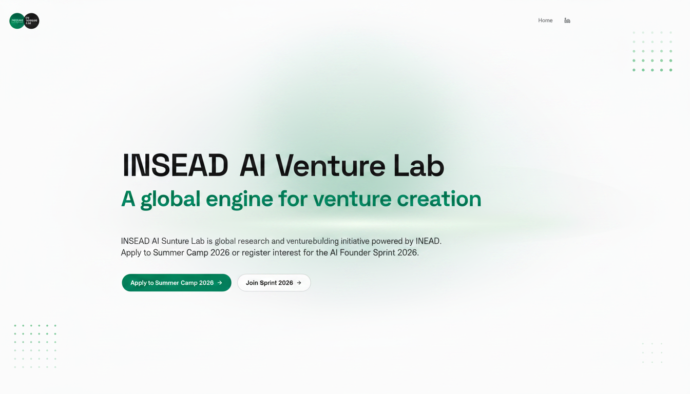 INSEAD AI Founder Sprint 2027 opportunity
