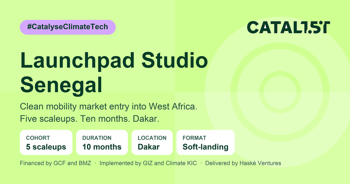 Launchpad Studio Senegal, Clean Mobility Soft-Landing Programme opportunity