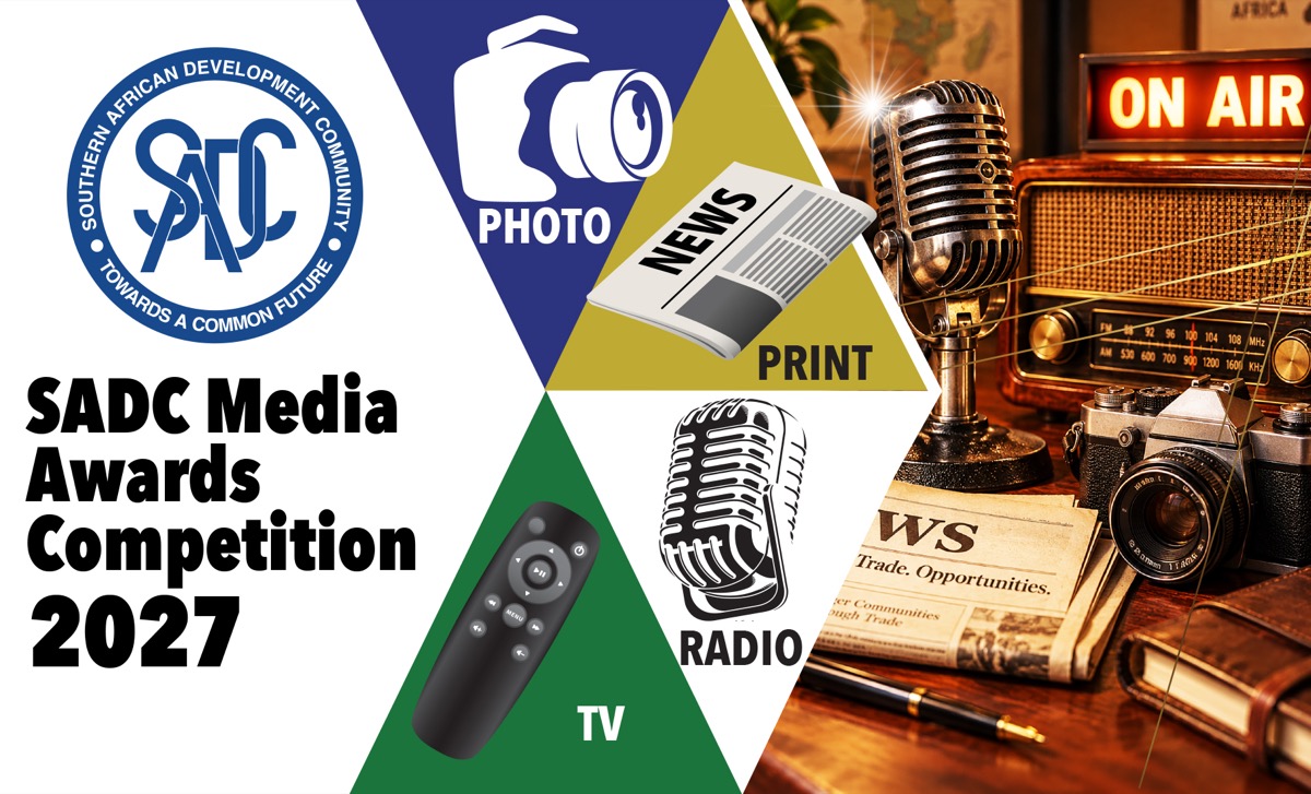 SADC Media Awards Competition 2027 graphic showing the photo, print, television and radio categories, image supplied by the SADC Secretariat